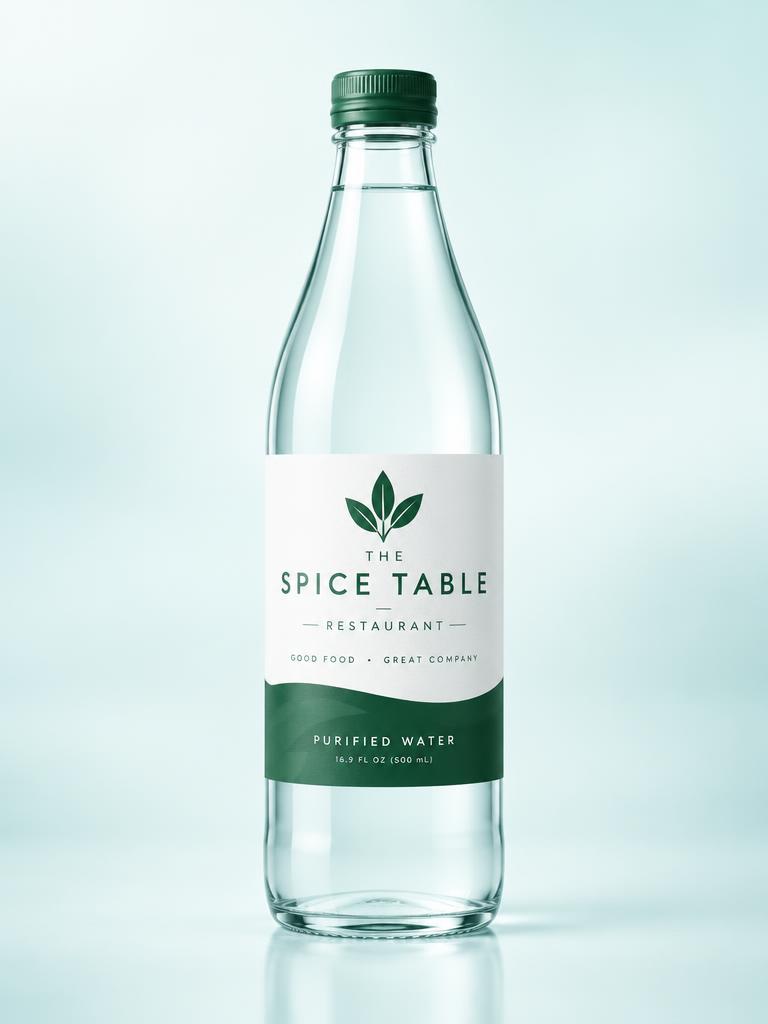Restaurant customized water bottle sample: The Spice Table