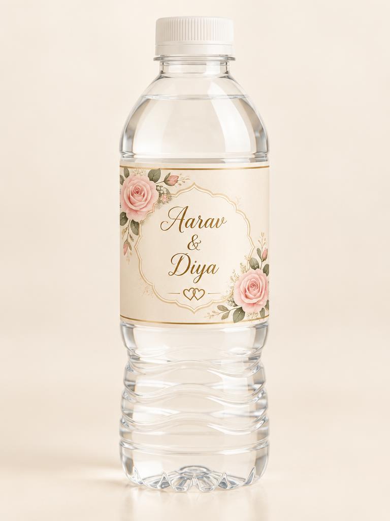 Wedding customized water bottle sample: Aarav & Diya